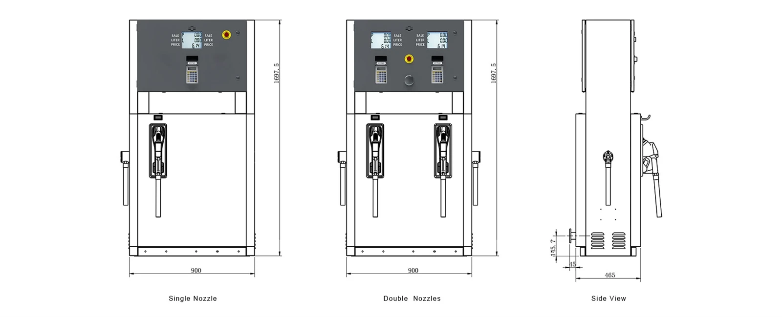 fuel dispenser size fuel dispenser size